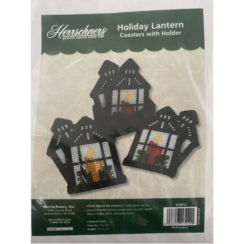 Herrschners Craft Kit - Holiday Lantern Coasters w/ Holder